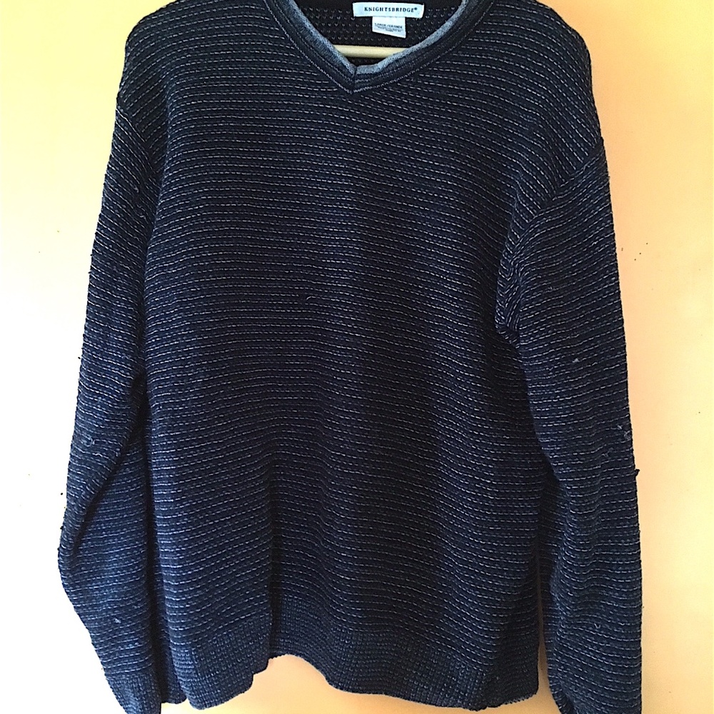 Vintage Knightsbridge V-Neck Dashes Sweater